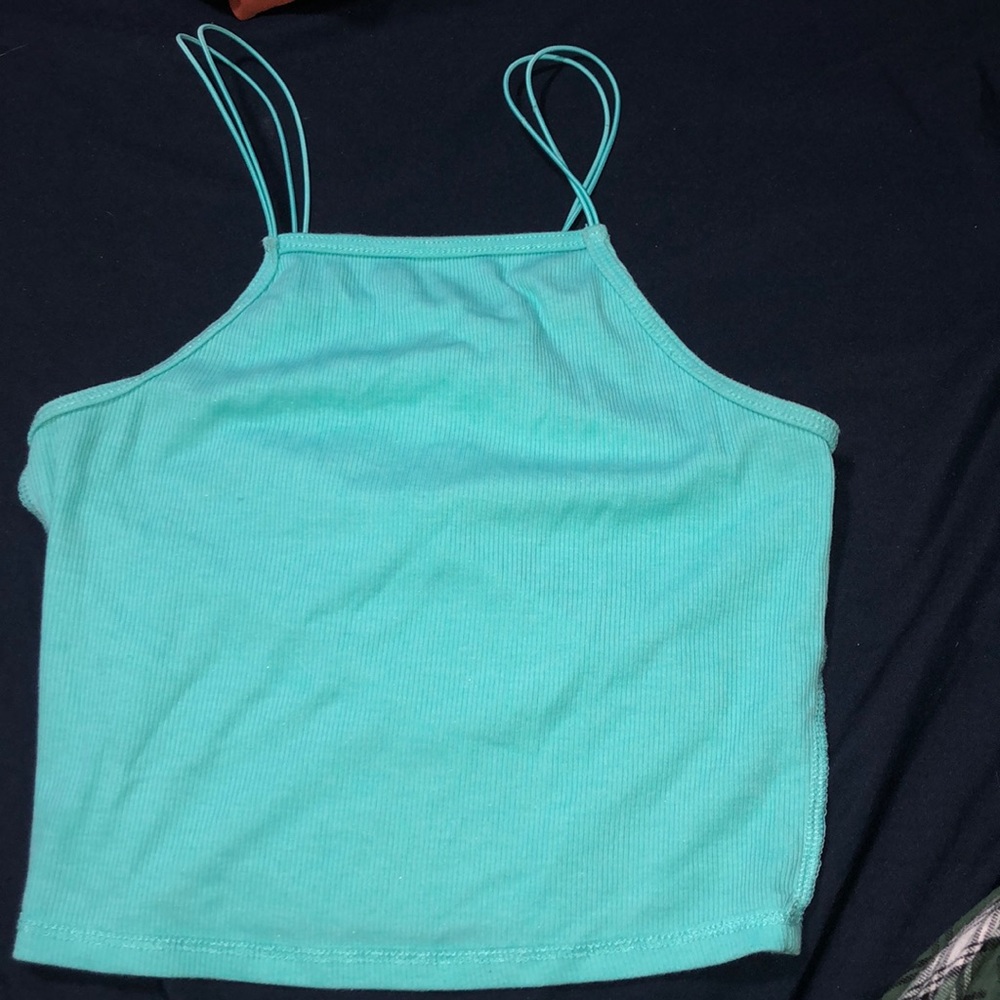 teal crop top